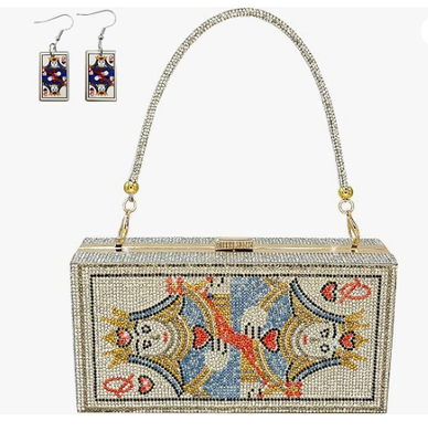 اللؤلؤة والماس النساء حقائب المساء حقيبة Minaudiere كيس مشبك، كومة من الدولارات النقدية