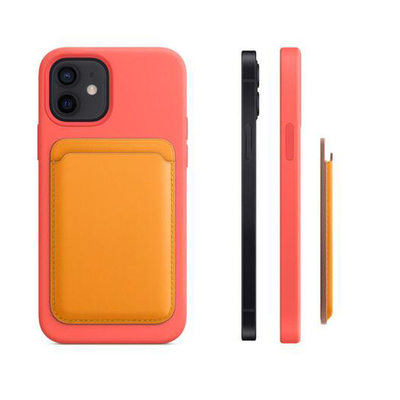 الجانب الخلفي Magsafe Wallet Case PU Leather For Galaxy S7 Iphone 13 Card