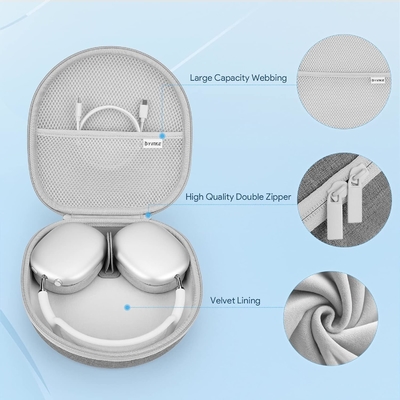 الحالة الذكية لـ Apple AirPods Max تدعم وضع النوم ، منظم صلب محمول يحمل غطاء السفر كيس التخزين