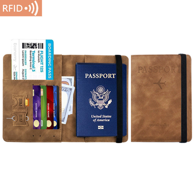 أمازون PU جلد جواز سفر حقيبة RFID متعددة الوظائف جواز سفر حامل جواز سفر غلاف جواز سفر غلاف جواز سفر
