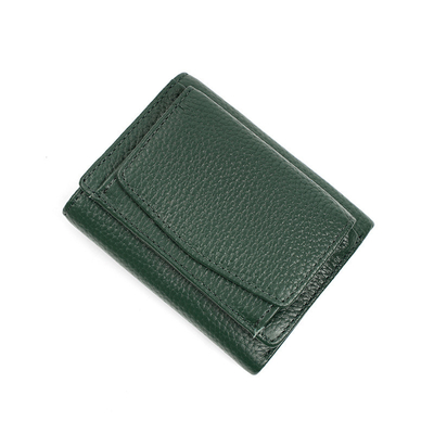 فرشاة مكافحة السرقة محفظة جلدية نسائية بطاقة قصيرة حقيبة ثلاث طوابق محفظة صغيرة RFID MINI COWHIDE COIN محفظة عبر الحدود