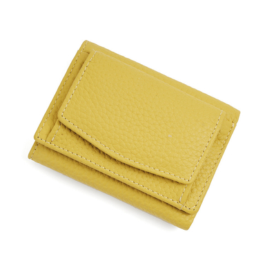 فرشاة مكافحة السرقة محفظة جلدية نسائية بطاقة قصيرة حقيبة ثلاث طوابق محفظة صغيرة RFID MINI COWHIDE COIN محفظة عبر الحدود