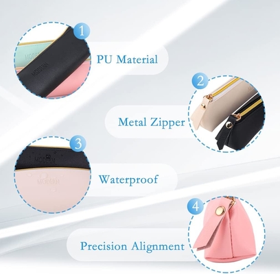 ISuperb 4 Pcs القلم الرصاصة الصغرى قضيب قلم PU الجلد كيس قلم منع الماء المنظم حقيبة التخزين التجميلية سحب كيس للنساء