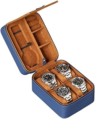 ROTHWELL 5 Watch Travel Case Storage Organizer for 5 Watches. حماية محمولة صلبة مع زيب تناسب كل ساعات اليد