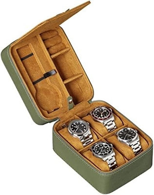 ROTHWELL 5 Watch Travel Case Storage Organizer for 5 Watches. حماية محمولة صلبة مع زيب تناسب كل ساعات اليد