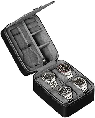 ROTHWELL 5 Watch Travel Case Storage Organizer for 5 Watches. حماية محمولة صلبة مع زيب تناسب كل ساعات اليد