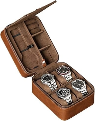 ROTHWELL 5 Watch Travel Case Storage Organizer for 5 Watches. حماية محمولة صلبة مع زيب تناسب كل ساعات اليد