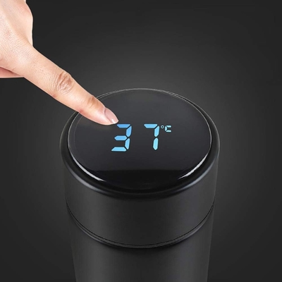 زجاجة مياه مع عرض درجة الحرارة LED،زجاجة مياه معزولة بالفراغ مزدوجة الجدران،أدوات رياضية من الفولاذ المقاوم للصدأ