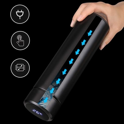 زجاجة مياه مع عرض درجة الحرارة LED،زجاجة مياه معزولة بالفراغ مزدوجة الجدران،أدوات رياضية من الفولاذ المقاوم للصدأ