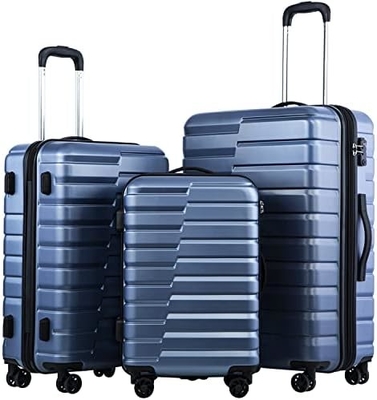 الحقيبة PC ABS TSA الأمتعة 3 قطعة مجموعة قفل الدوار تحمل على (أزرق اللون)