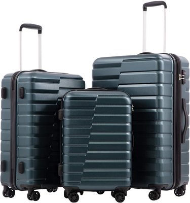 الحقيبة PC ABS TSA الأمتعة 3 قطعة مجموعة قفل الدوار تحمل على (أزرق اللون)