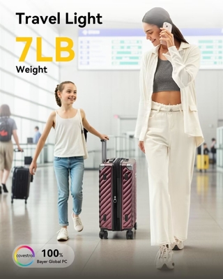 تحمل على الأمتعة 22x14x9 شركة طيران معتمدة - 35L البوليكاربونات الموسعة الصلبة القشرة حقيبة مع عجلات الدوار