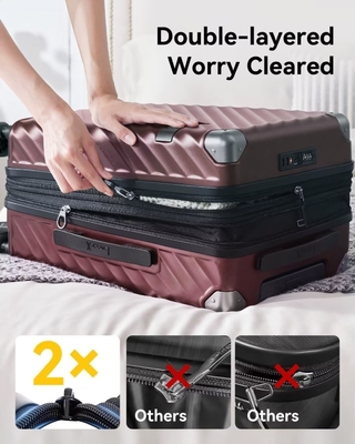تحمل على الأمتعة 22x14x9 شركة طيران معتمدة - 35L البوليكاربونات الموسعة الصلبة القشرة حقيبة مع عجلات الدوار