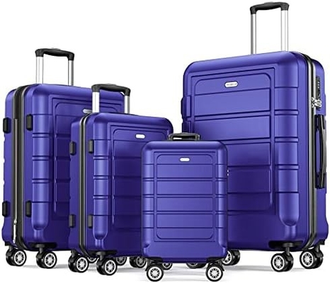 مجموعة حقائب قابلة للتوسع PC + ABS حقيبة طويلة الأمد عجلات مزدوجة TSA قفل 3pcs النبيذ الأحمر