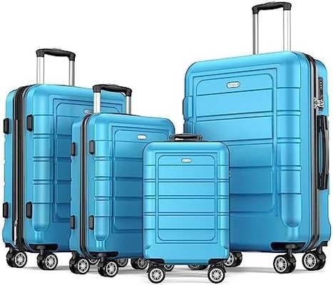 مجموعة حقائب قابلة للتوسع PC + ABS حقيبة طويلة الأمد عجلات مزدوجة TSA قفل 3pcs النبيذ الأحمر