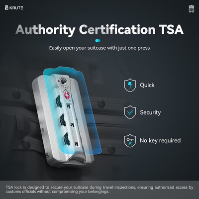 أمتعة بدون سحاب مع 8 عجلات حقيبة صلبة 20 بوصة مع PC + ABS TSA قفل 4 زاوية معدنية بيضاء