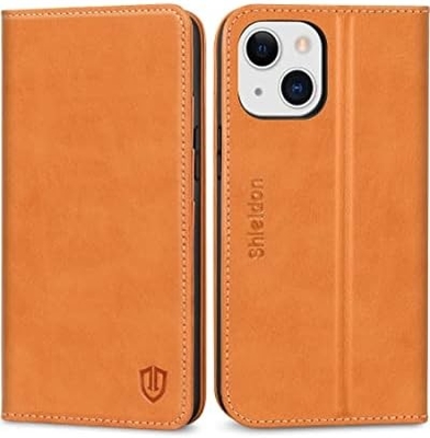 علبة محفظة جلدية قابلة للطي الختم المغناطيسي حامل فتحة بطاقة حجب RFID محمية بالكامل متوافقة مع iPhone 13