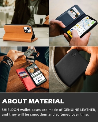 علبة محفظة جلدية قابلة للطي الختم المغناطيسي حامل فتحة بطاقة حجب RFID محمية بالكامل متوافقة مع iPhone 13