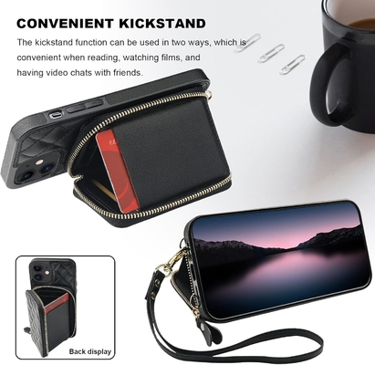 حقيبة iPhone 12/12 Pro crossbody ، علبة حزمة جلدية PU محمية RFID مع فتحة بطاقة