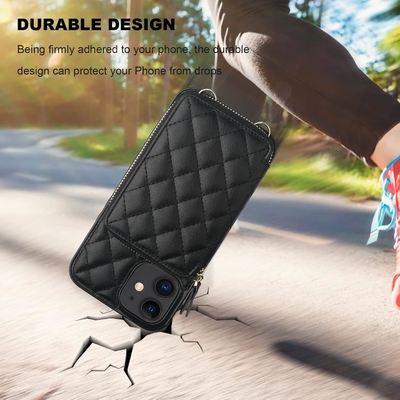 حقيبة iPhone 12/12 Pro crossbody ، علبة حزمة جلدية PU محمية RFID مع فتحة بطاقة