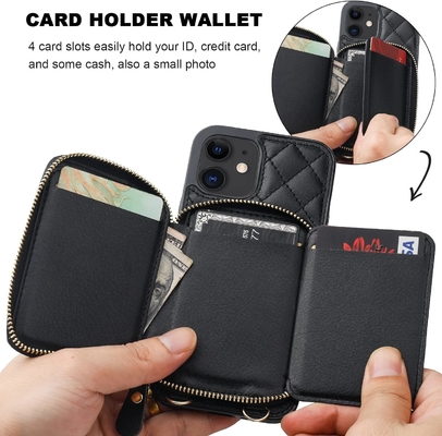 حقيبة iPhone 12/12 Pro crossbody ، علبة حزمة جلدية PU محمية RFID مع فتحة بطاقة