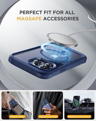 مغناطيسية لجهاز iPhone 12 Pro Max Case كامل الجسم مدمج في شاشة الزجاج واقي الكاميرا