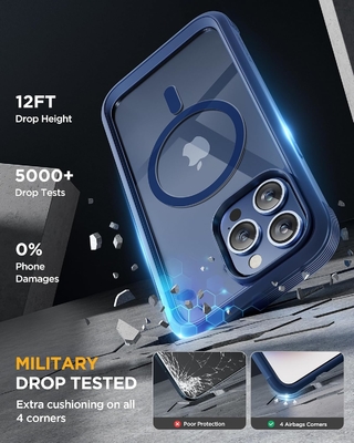 مغناطيسية لجهاز iPhone 12 Pro Max Case كامل الجسم مدمج في شاشة الزجاج واقي الكاميرا