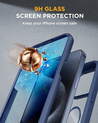 مغناطيسية لجهاز iPhone 12 Pro Max Case كامل الجسم مدمج في شاشة الزجاج واقي الكاميرا