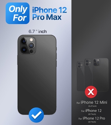 الدرع فوق ل iPhone 12 Pro Max حالة مع الوقوف، حالة الهاتف واضحة مع حامل حلقة مزدوجة [يمكن تعديلها و قابلة للطي]