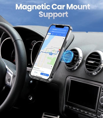 الدرع فوق ل iPhone 12 Pro Max حالة مع الوقوف، حالة الهاتف واضحة مع حامل حلقة مزدوجة [يمكن تعديلها و قابلة للطي]