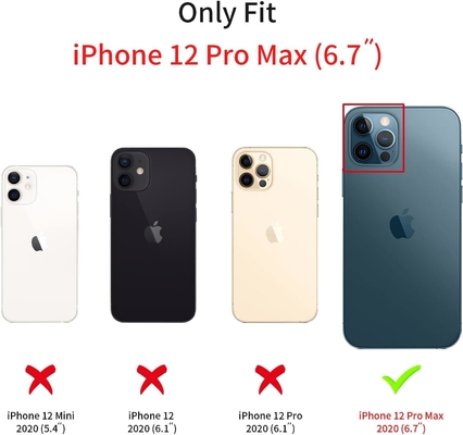 iPhone 12 Pro Max تصميم غلاف شفاف، متضمن براقة ورق لامع فاخر، البوب وجميل