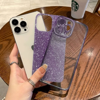 iPhone 12 Pro Max تصميم غلاف شفاف، متضمن براقة ورق لامع فاخر، البوب وجميل
