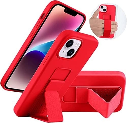 غلاف الوقوف السيليكوني متوافق مع غلاف iPhone 11 ((6.1 بوصة) الوقوف الرأسي والأفقي الحزام اليدوي القلادة المعدنية