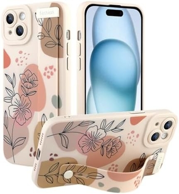 غلاف سيليكوني لـ iPhone 12 Pro Max مع حزام للنساء الفتيات الزهور الرائعة التصميم النمطية الشريط اللاسلكي الناعم القابل للتعديل