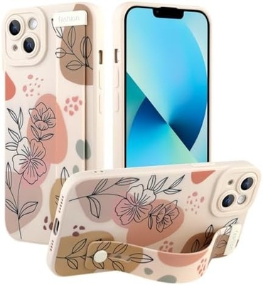 غلاف سيليكوني لـ iPhone 12 Pro Max مع حزام للنساء الفتيات الزهور الرائعة التصميم النمطية الشريط اللاسلكي الناعم القابل للتعديل
