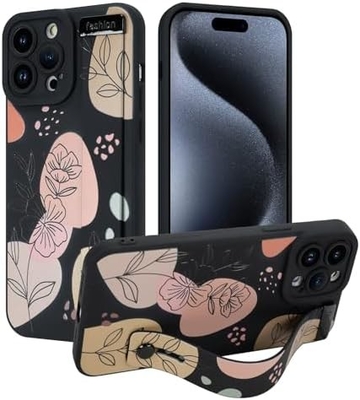 غلاف سيليكوني لـ iPhone 12 Pro Max مع حزام للنساء الفتيات الزهور الرائعة التصميم النمطية الشريط اللاسلكي الناعم القابل للتعديل