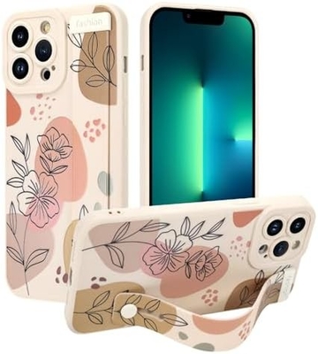 غلاف سيليكوني لـ iPhone 12 Pro Max مع حزام للنساء الفتيات الزهور الرائعة التصميم النمطية الشريط اللاسلكي الناعم القابل للتعديل
