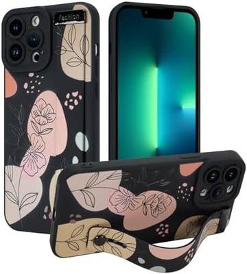 غلاف سيليكوني لـ iPhone 12 Pro Max مع حزام للنساء الفتيات الزهور الرائعة التصميم النمطية الشريط اللاسلكي الناعم القابل للتعديل