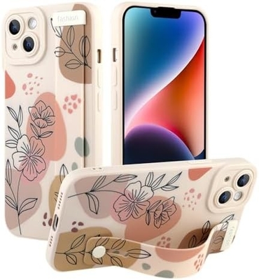 غلاف سيليكوني لـ iPhone 12 Pro Max مع حزام للنساء الفتيات الزهور الرائعة التصميم النمطية الشريط اللاسلكي الناعم القابل للتعديل