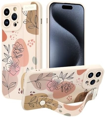 غلاف سيليكوني لـ iPhone 12 Pro Max مع حزام للنساء الفتيات الزهور الرائعة التصميم النمطية الشريط اللاسلكي الناعم القابل للتعديل