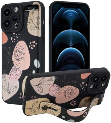غلاف سيليكوني لـ iPhone 12 Pro Max مع حزام للنساء الفتيات الزهور الرائعة التصميم النمطية الشريط اللاسلكي الناعم القابل للتعديل