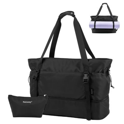 حقيبة ظهر نسائية للسفر للرحلات، حقيبة يد، حقيبة ظهر، مع حجرة للأحذية وجيب مبلل، حقيبة حصيرة اليوجا، حقيبة عطلة نهاية الأسبوع للمبيت