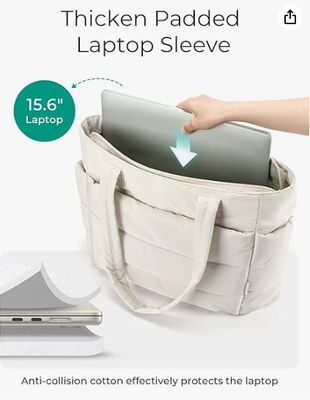 BAGSMART Women's Handbag, Lightweight and Fluffy Handbag, Multi-compartment Woven Shoulder Bag Handbag, Suitable for Travel, Work and Gym Use