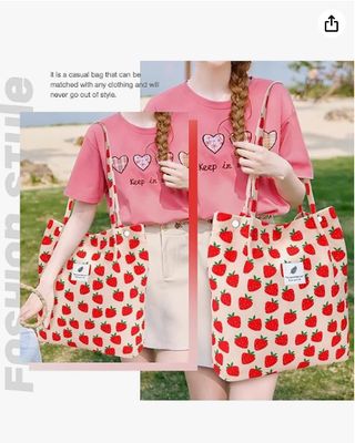 حقيبة يد نسائية وبنات، من قماش كوردروي بسعة كبيرة، قابلة لإعادة الاستخدام، حقيبة كتف للتسوق مع جيب داخلي