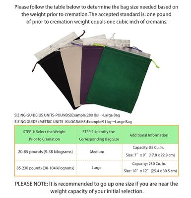 Large Brown Velvet Cremains Urn Bag for Human Ashes - for Use Inside The Urn - Size 10" X 12" (230 Cubic Inches Capacity) - Includes a Resealable PE Material Ashes Storage Bag