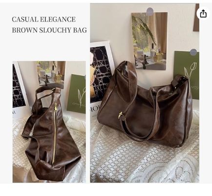 حقائب Hobo للنساء، حقيبة كتف من جلد نباتي فائق النعومة وقابلة للطي، حقائب يد أنيقة ومتدلية