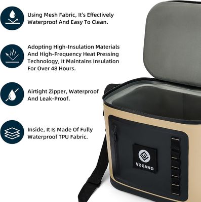 حقيبة باردة مقاومة للماء متعددة السيناريوهات مع بناء TPU مضاد للكثافة احتباس الثلج لمدة 24 ساعة وشرائط قابلة للتعديل مريحة لمتعددة الاستخدامات