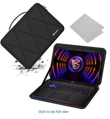 حافظة واقية صلبة من مادة EVA لجهاز MSI Raider GE68 HX 14V مقاس 16 بوصة | متوافقة مع جهاز MSI Raider GE68 HX 14V مقاس 16 بوصة، MSI Vector 16 HX A14V/A13V، حقيبة كمبيوتر محمول مضادة للصدمات