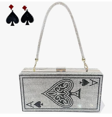 اللؤلؤة والماس النساء حقائب المساء حقيبة Minaudiere كيس مشبك، كومة من الدولارات النقدية