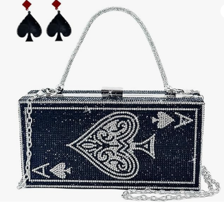 اللؤلؤة والماس النساء حقائب المساء حقيبة Minaudiere كيس مشبك، كومة من الدولارات النقدية
